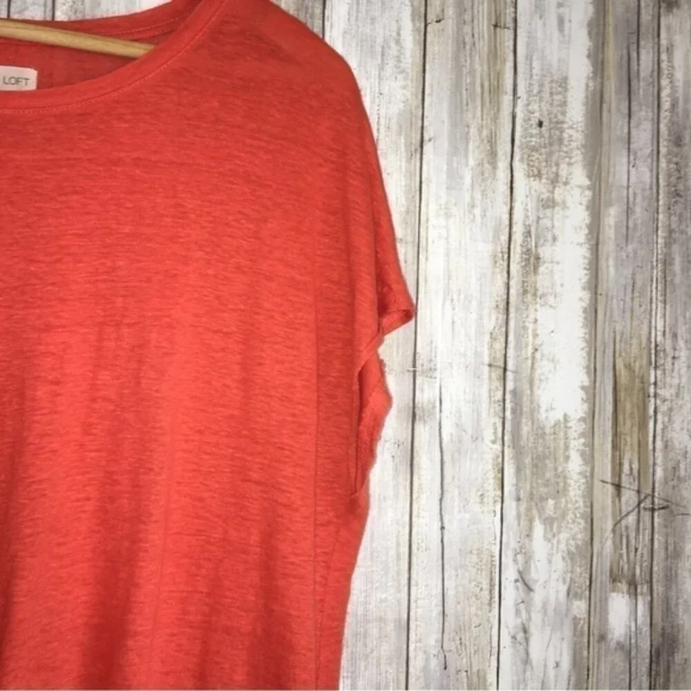 Lou & Grey Orange Linen Blouse - Picture 3 of 4